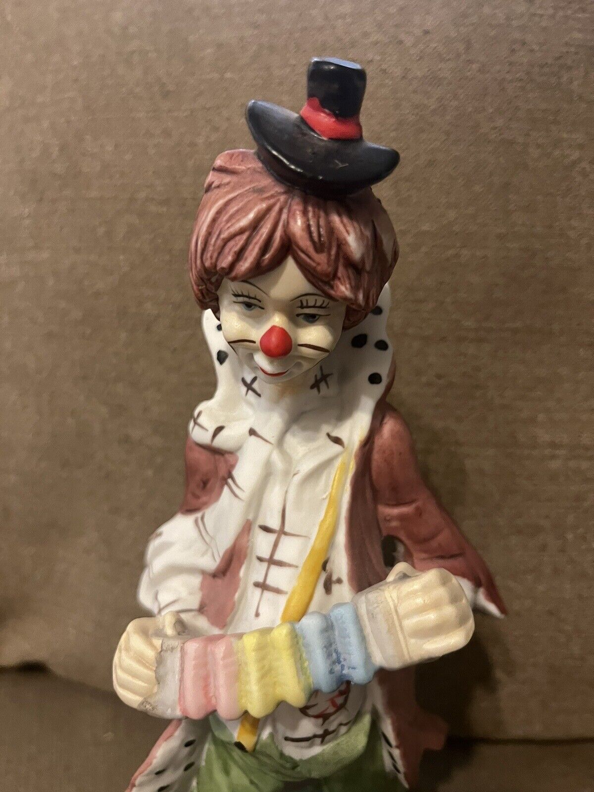 Clown Playing Harmonica Porcelain
