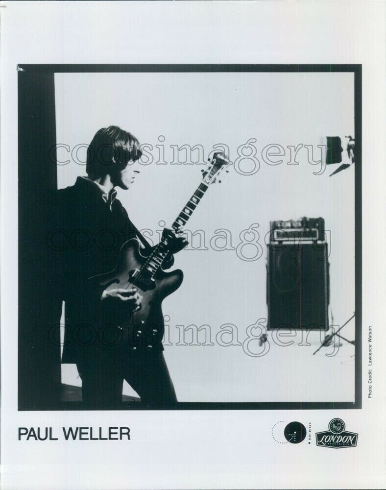 Press Photo Paul Weller w Epiphone Hollow Bdy Guitar The Jam Style Council