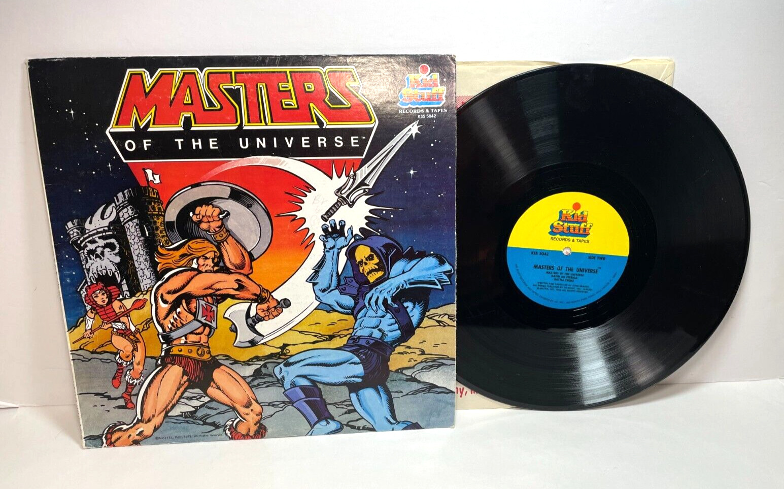 Vintage 1983 Kid Stuff Masters of the Universe Record LP Vinyl He-Man Skeletor