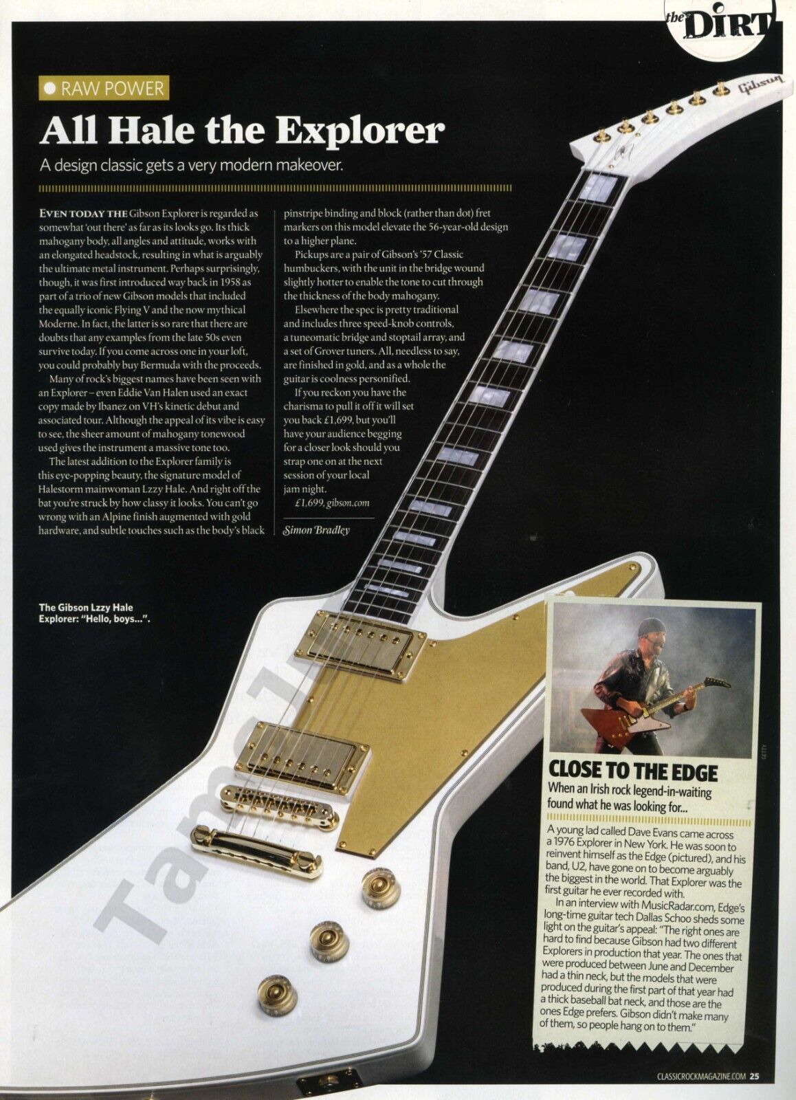 2015 Gibson Explorer Guitar Article PRINT AD by Simon Bradley (1359)