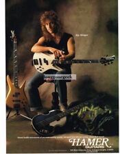1990 HAMER Electric Bass Guitar KIP WINGER Vintage Print Ad picture