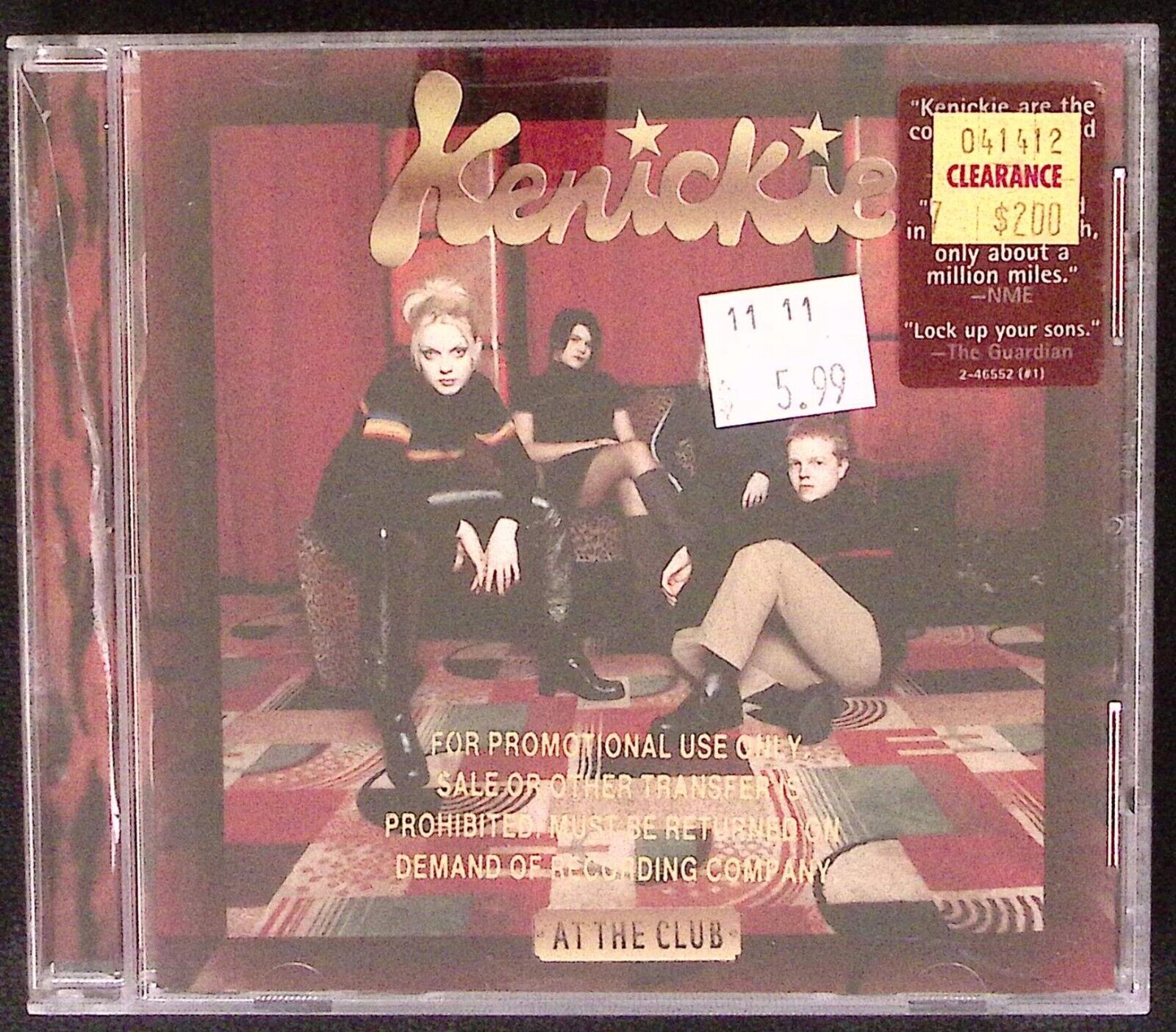 KENICKIE  AT THE CLUB  ROCK BRITPOP  WARNER BROS PROMO  CD 772