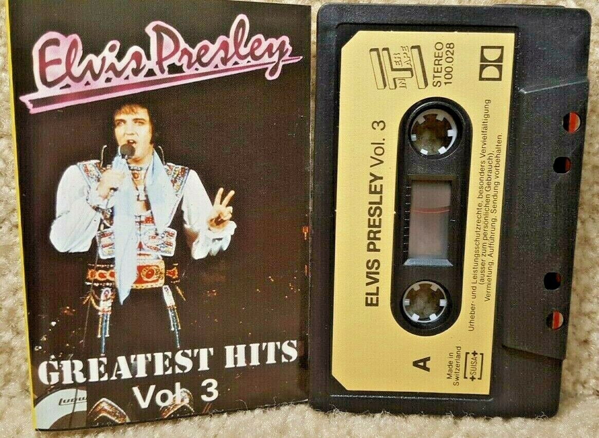Vintage Cassette Tape Elvis Presley Greatest Hits Vol. 3 Made In Switzerland