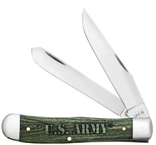 Case xx Knives Trapper U.S. ARMY Green-wash Bone 15035 Stainless Pocket Knife picture