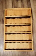 Vintage 100 Cassette Tape Storage Rack Case Holder Wall Mountable Wooden *Read picture