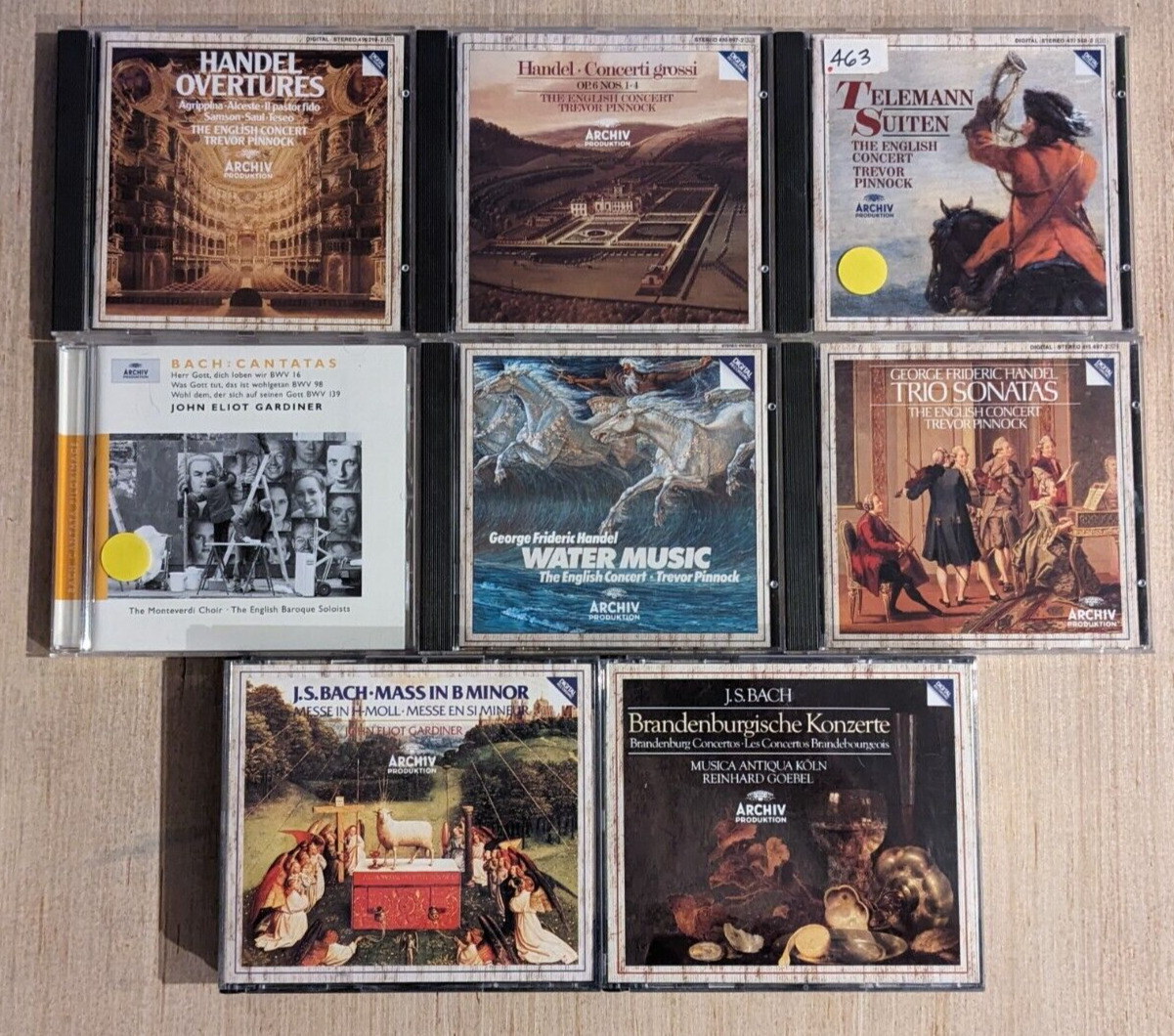 Archiv 8 Classical CD Lot Bach Telemann Handel Pinnock Gardiner Goebel