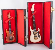 Vintage Handmade Mini Electric Guitar Miniatures Authentic Models Replicas (Two) picture