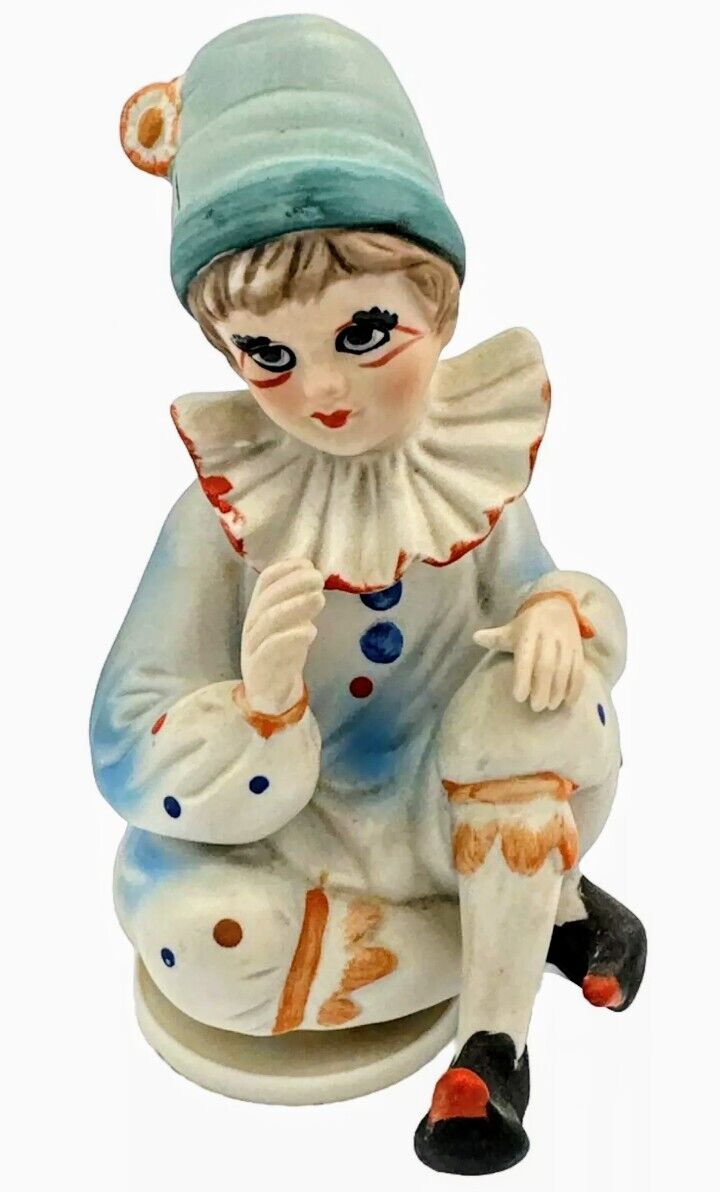 Vintage Musical Spinning Porcelain Clown Wind Up Music Box Collectible 8\