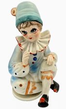 Vintage Musical Spinning Porcelain Clown Wind Up Music Box Collectible 8