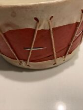 Native American Drum Rawhide Red Vtg 70s Handmade Drum picture