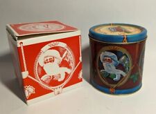Vintage Wolfgang Pecan Pals Tin Christmas Santa Drum With Original Box picture