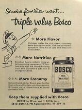 Bosco Milk Amplifier Chocolate Flavor with Nutrients Vintage Print Ad 1953 picture