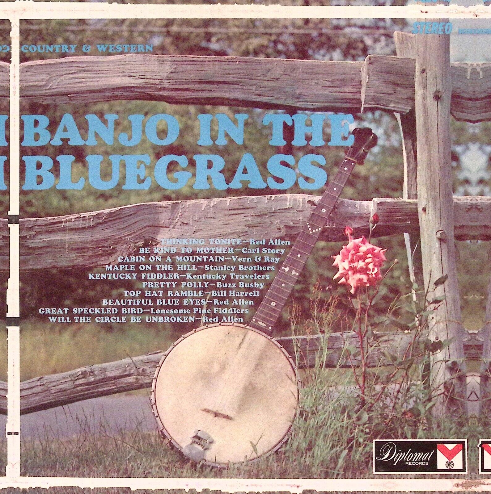 BANJO IN THE BLUEGRASS DIPLOMAT RECORDS RED ALLEN BILL HARRELL+ VINYL LP 189-1
