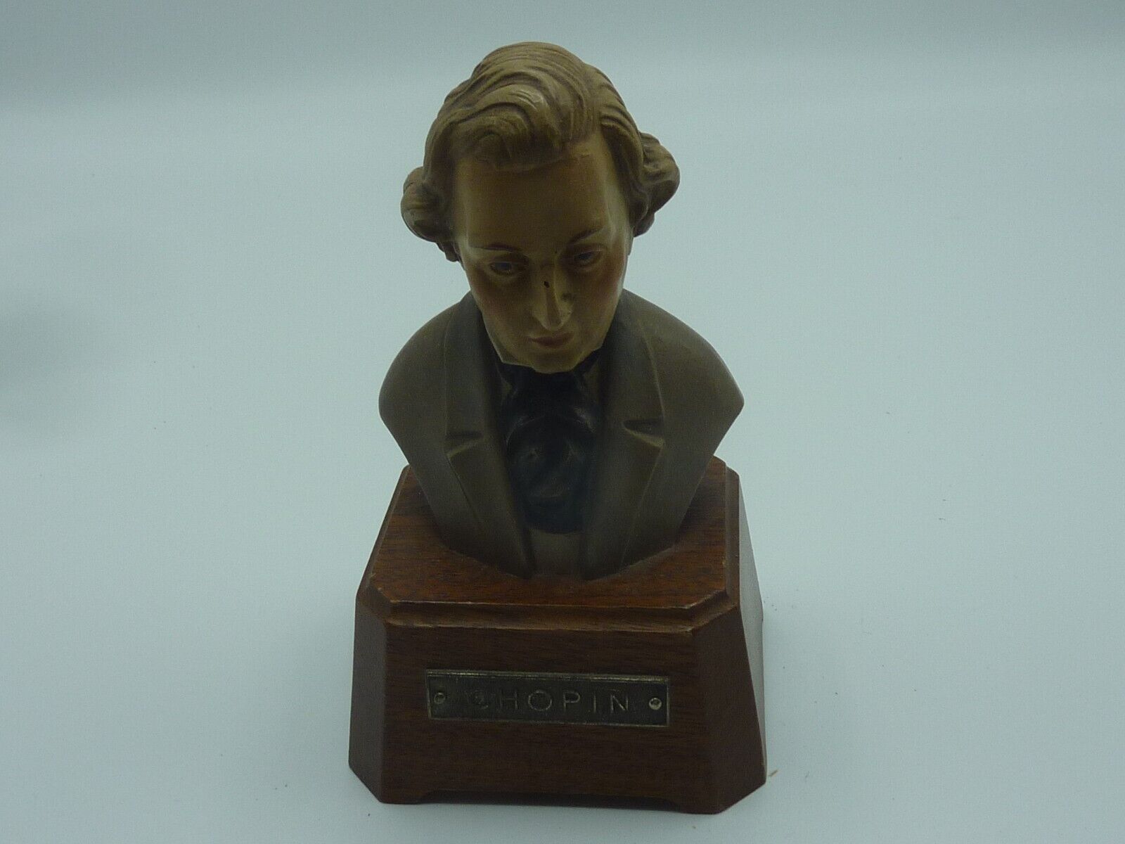 Vintage Reuge Music Box Chopin Romance Bust Swiss Musical Movement Composer WORK