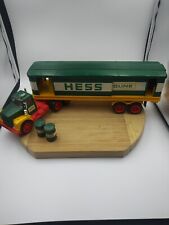 1977 Hess Fuel Oil Truck Box Trailer 2 Oil Drums Original Box Working Read picture