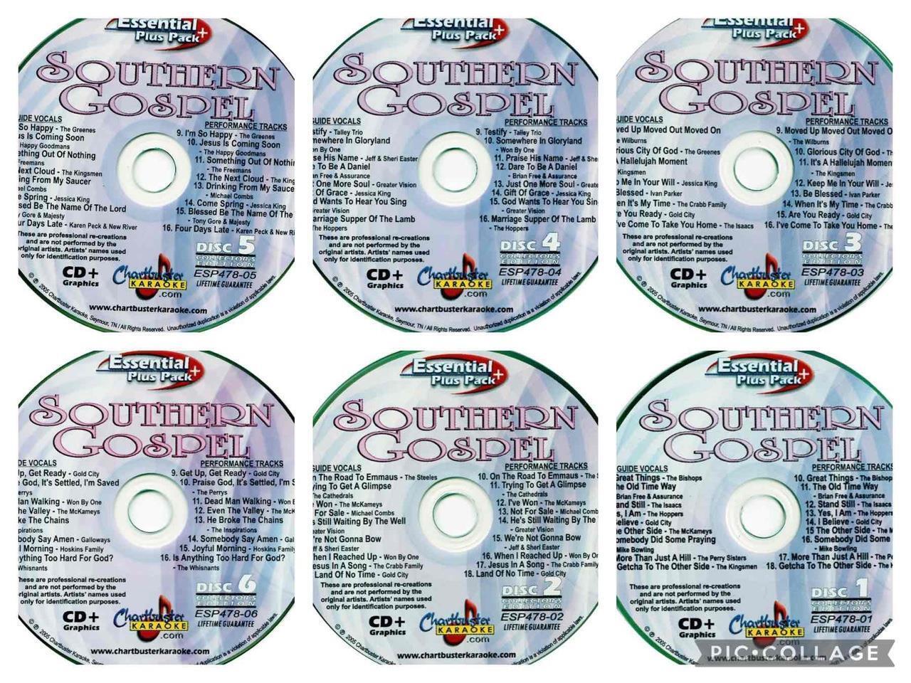 SOUTHERN GOSPEL 6 CDG DISCS KARAOKE CHARTBUSTER faith Jesus god bible Christian