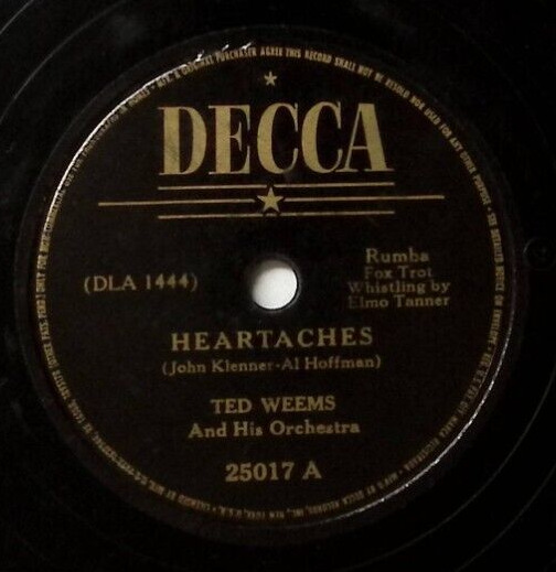 TED WEEMS HEARTACHES/OH MONAH DECCA RECORDS 78 RPM 456