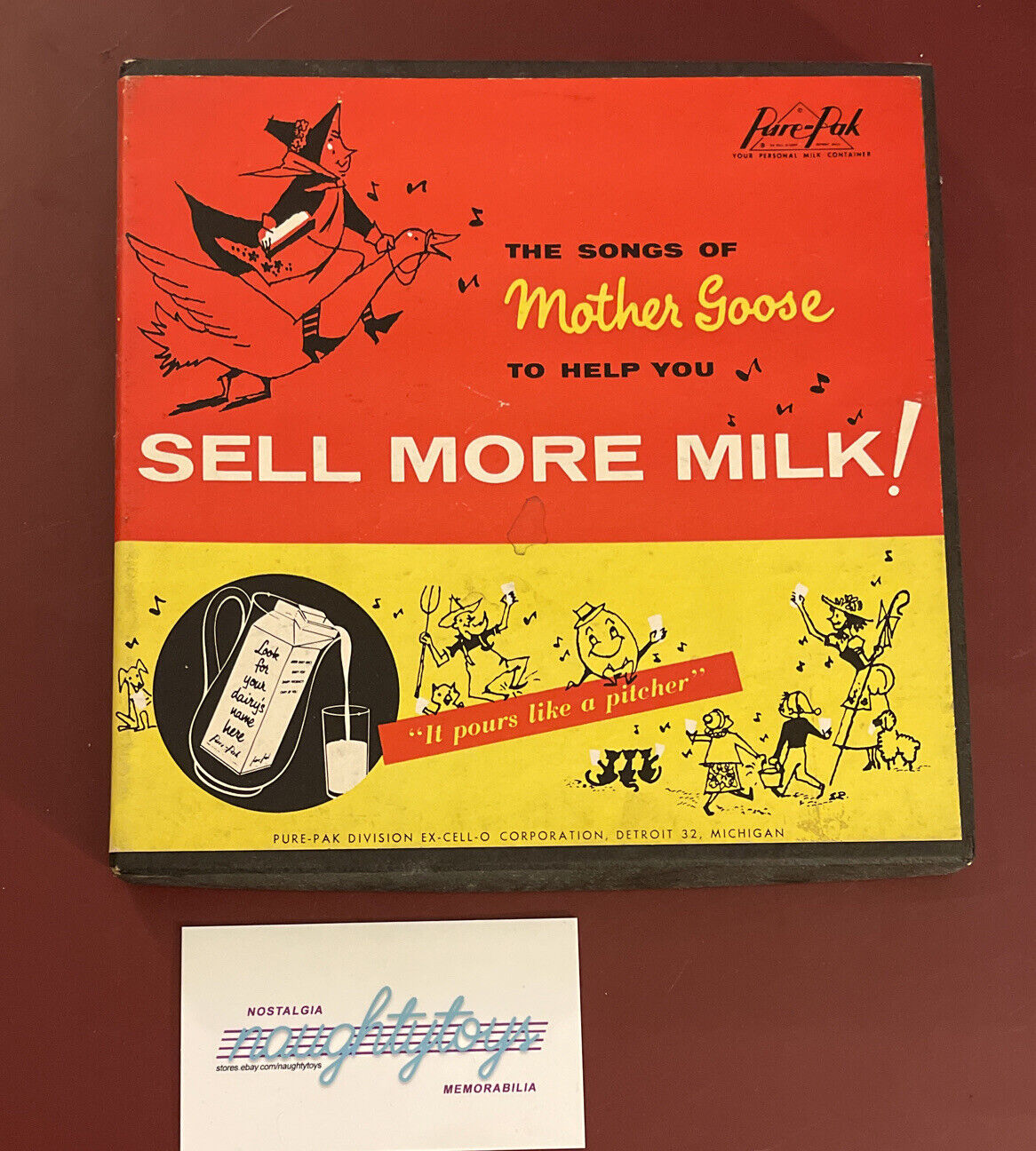 Vtg Mother Goose 45 RPM Record Lot (2) To Help You Sell More Milk Rare Vinyl