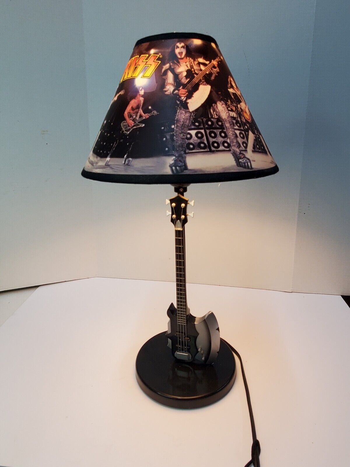 Kiss Bass Guitar Table Lamp Gene Simmons Psycho Circus  HTF No Box