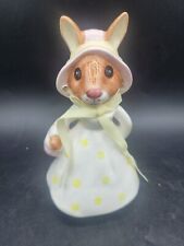 Vintage Lefton Porcelain Bunny Rabbit Music Box Figurine Plays Easter Parade picture