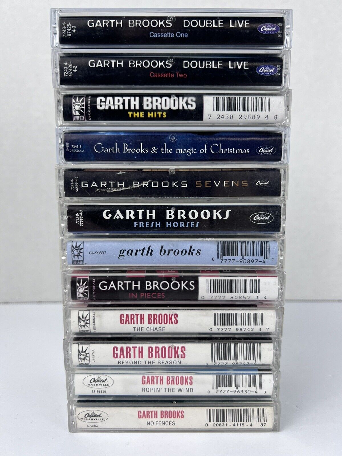 Garth Brooks Lot Of 12 Vtg Country Cassettes No Fences, Double Live, The Chase