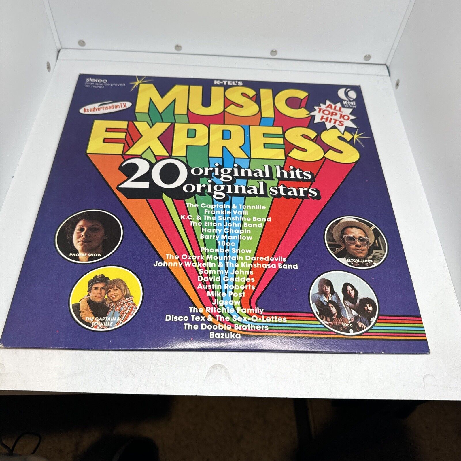 MUSIC EXPRESS v/a Vinyl LP 1975 K-Tel TU 2420 *20 Original Hits* With Ad