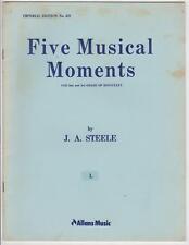 Vintage FIVE MUSICAL MOMENTS Piano Sheet Music Book, J.A. STEELE, Grades 2 & 3 picture