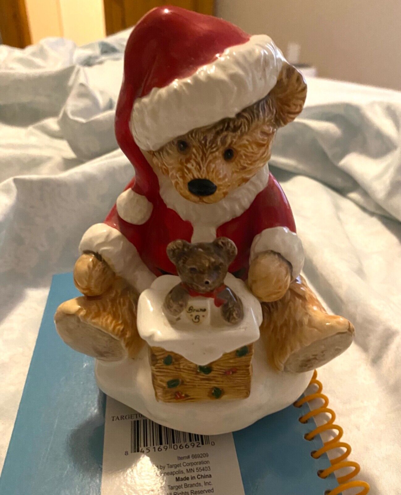 Vintage Hummelwerk LOYAL & TRUE Bialosky Teddy Bear Santa Music Box Bruno