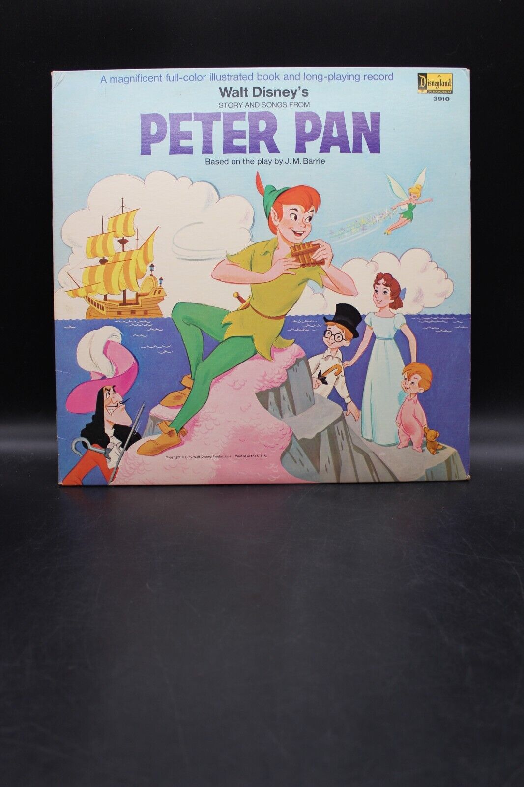 Walt Disney Peter Pan Cinderella Album and Book Story & Songs 3910