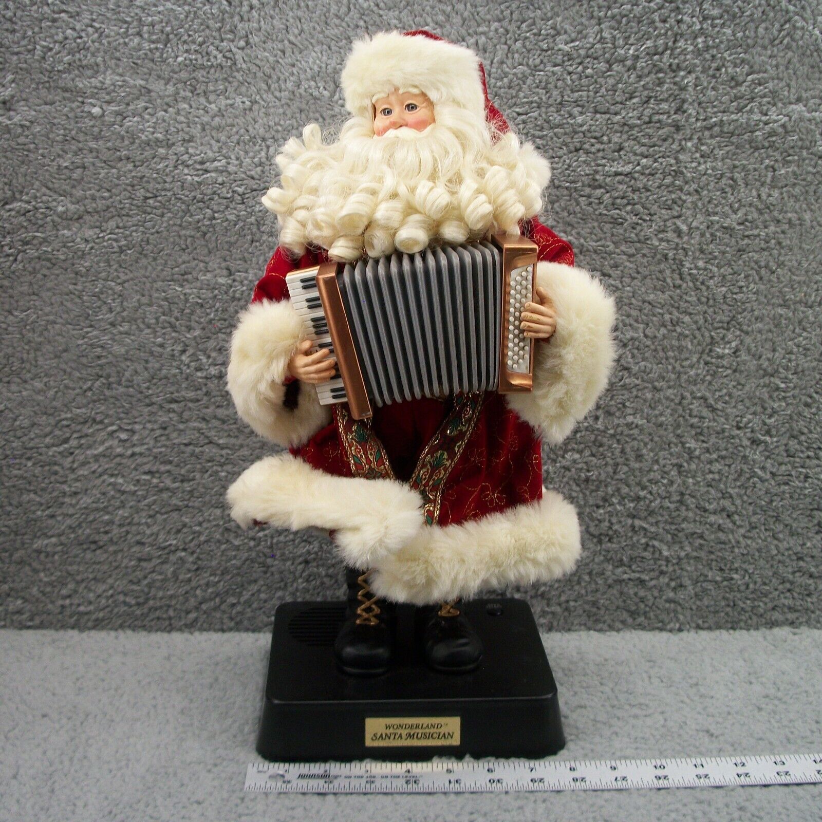 Vintage Christmas Fantasy Wonderland Santa Musician Plays 8 Carols No Box