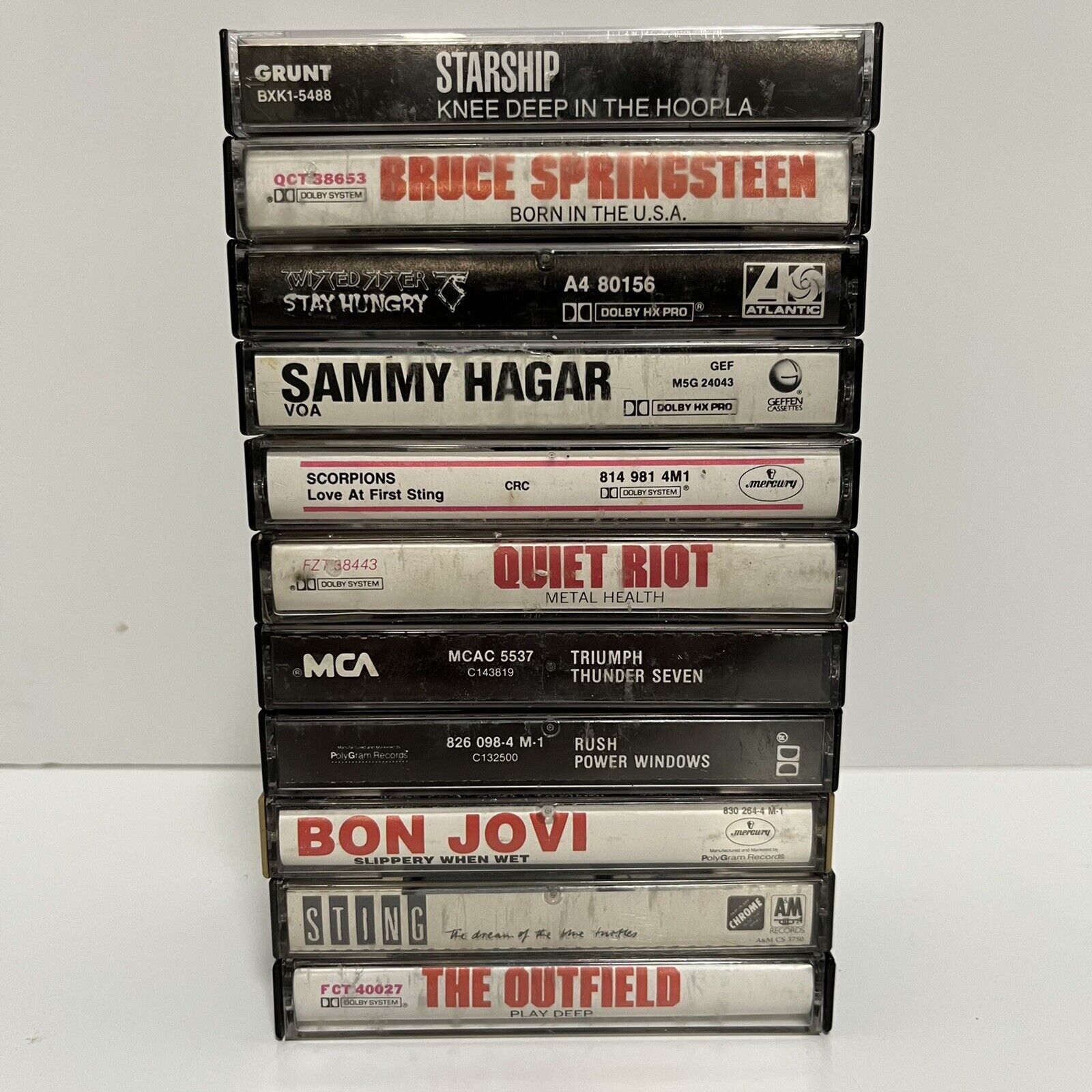 Vintage Lot of 11 ROCK Cassettes Jovi Sting Springsteen Hagar Twisted Sister EUC