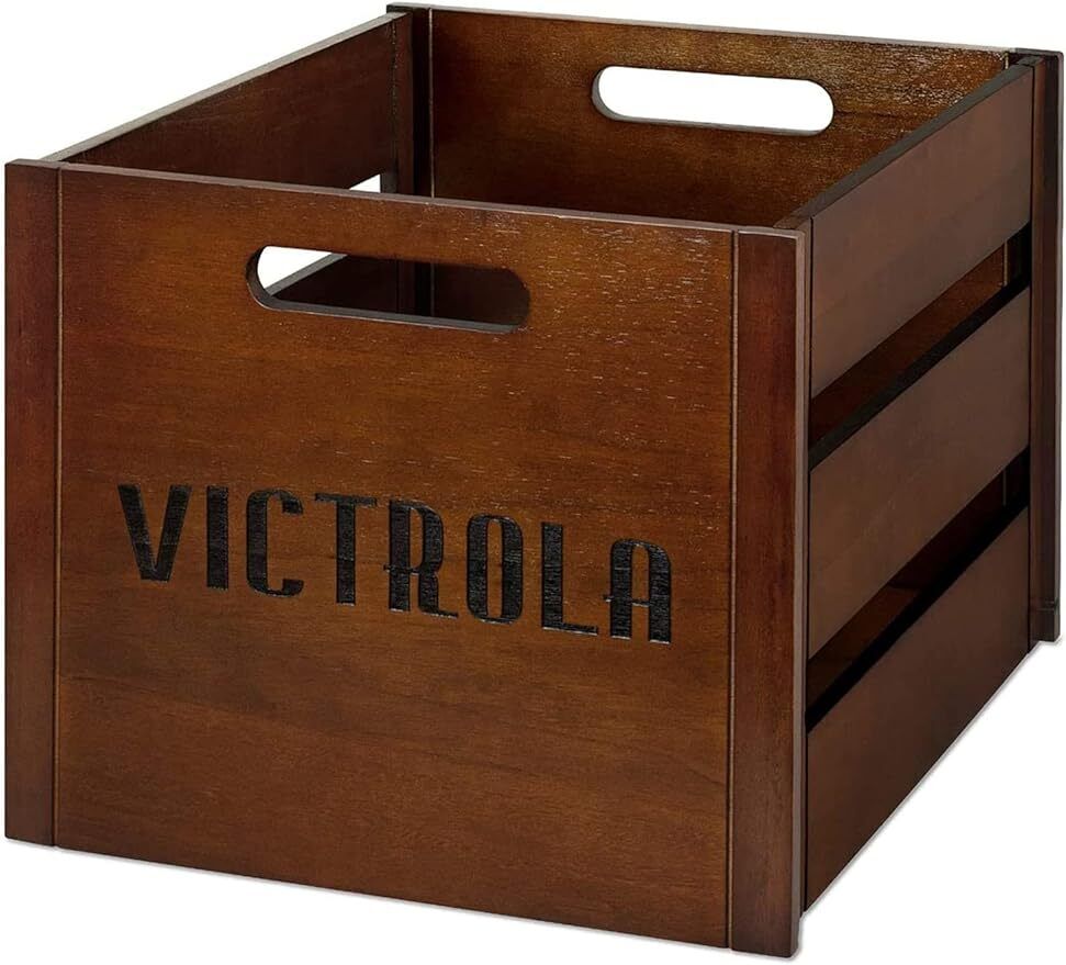 Victrola Wooden Record Crate Vinyl Record Storage Wood Crate Storage Holder Box 