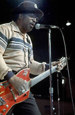 Guitarist Bo Diddley Plays His Gretsch Electric Guitar 1976 Old Photo 9 picture