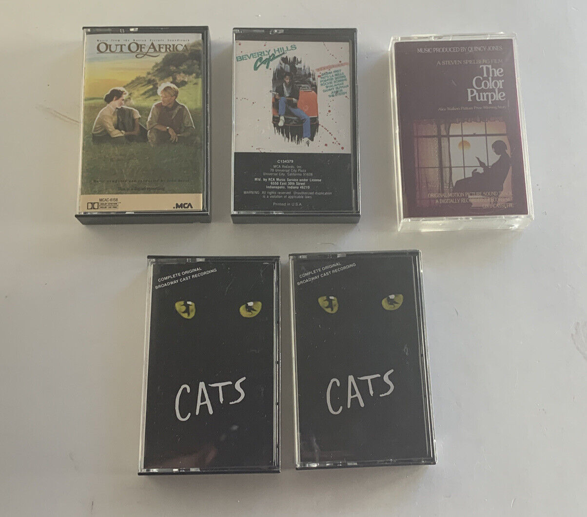 VINTAGE Broadway Musical Movie Soundtrack Cassettes LOT OF 5 -Cats Color Purple