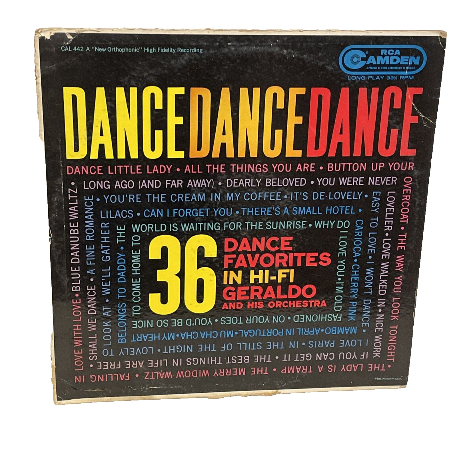 Geraldo And His Orchestra Dance Dance Dance (Vinyl, 1958) RCA Camden CAL 442