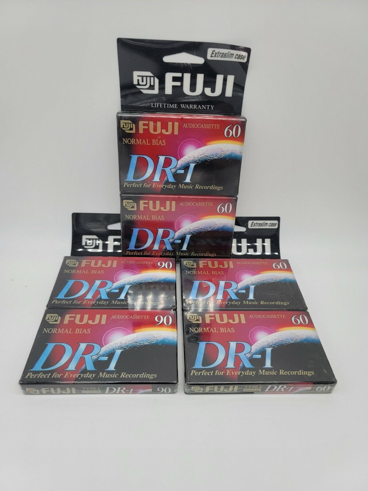 2 Fuji Vintage NEW SEALED blank Cassette 90 min  DR-I Audio Tapes Extraslim B1