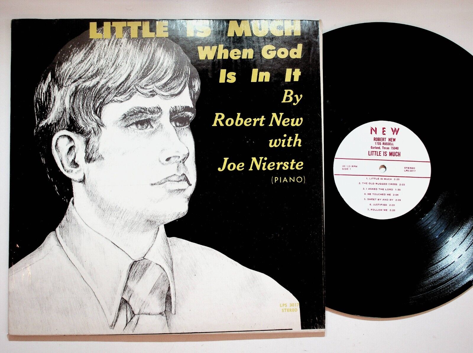 Robert New Joe Nierste Little Is Much Gospel Christian Vinyl LP Record VG+