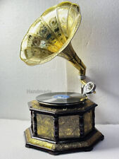 Vintage Brass Gramophone Phonograph Fully Functional Play Vinyl Records Antique picture