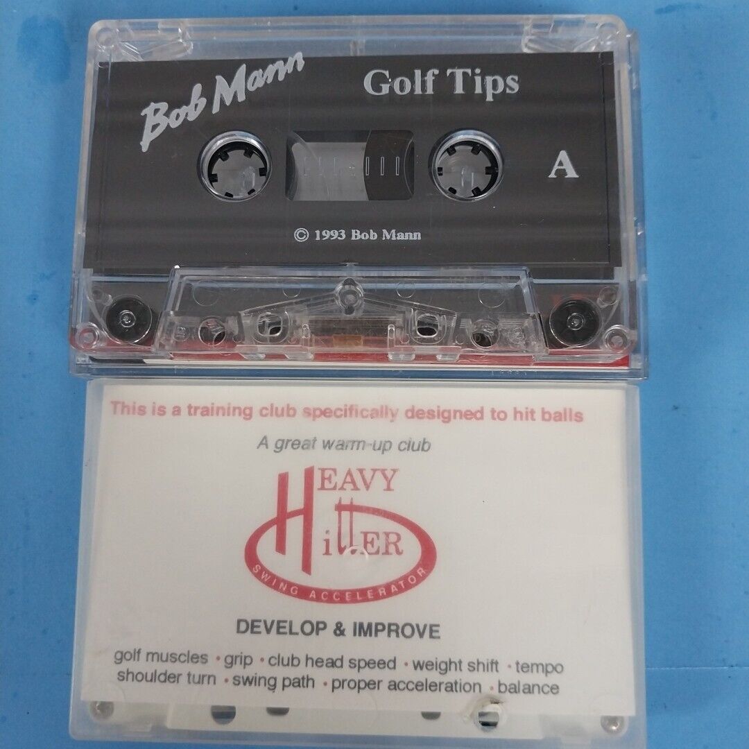 Vintage Bob Mann Golf Tips & Heavy Hitter Instruction Cassette 