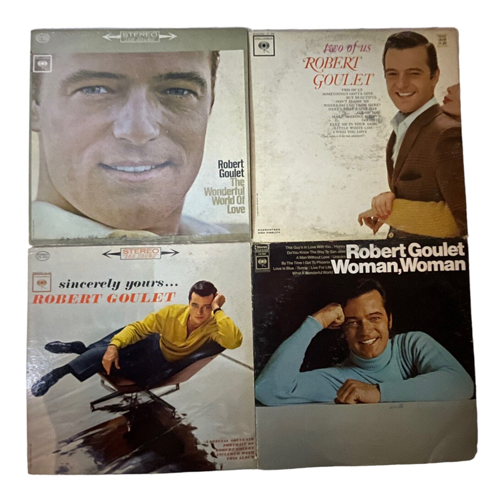 Lot of 4 Robert Goulet Vinyl, LP   The Wonderful World Of Love Two Of Us