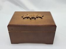 Vintage Swiss Wooden Music Box - Plays Eielweiss - Cuendet Switzerland  picture