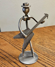 FLYING V BASS GUITAR NUTS AND BOLTS STATUE MUSICAL GUY  FELT BASE picture