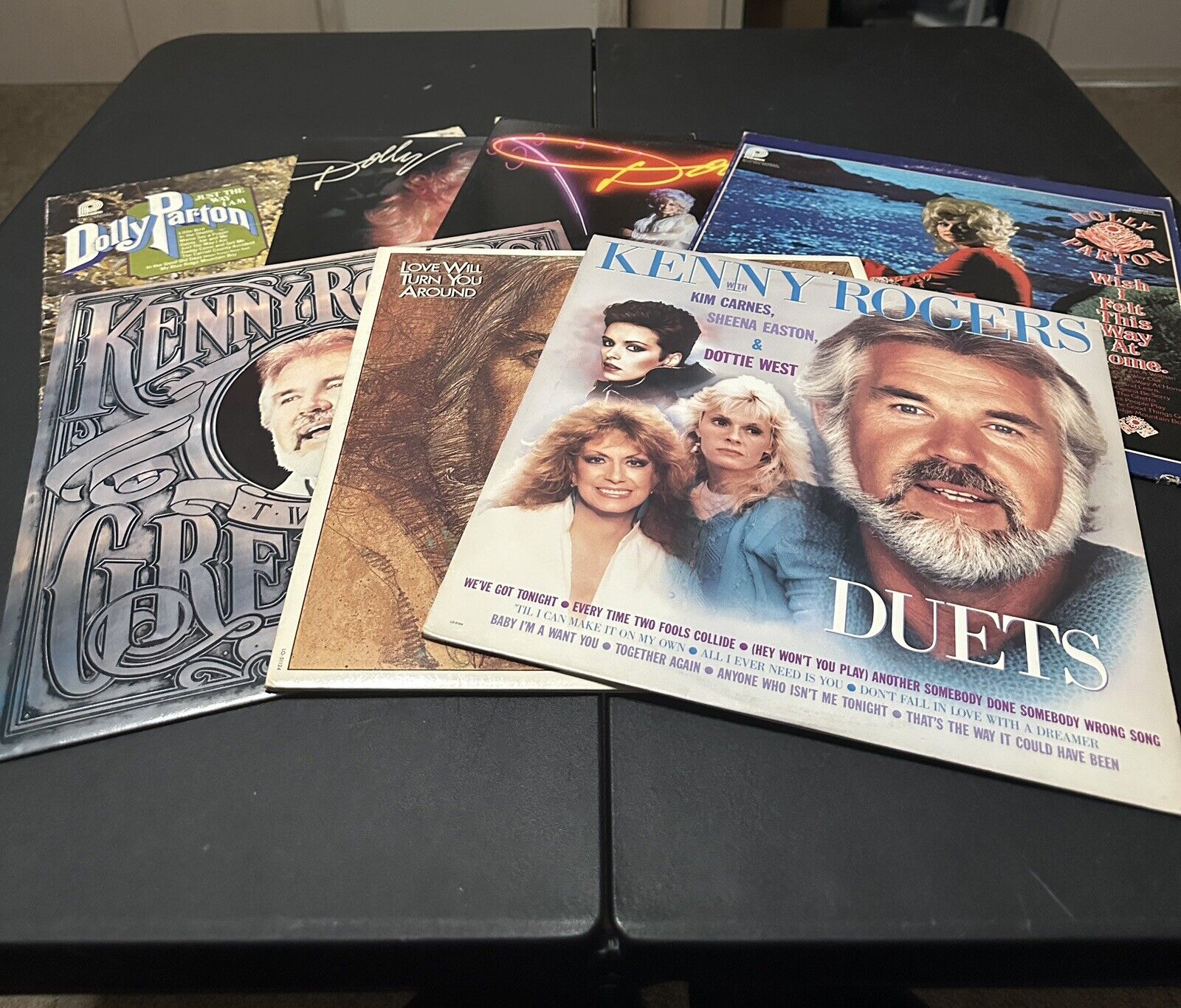 Vinyl Record Lot of 7 Dolly Parton And Kenny Roger’s Lot Country LPs