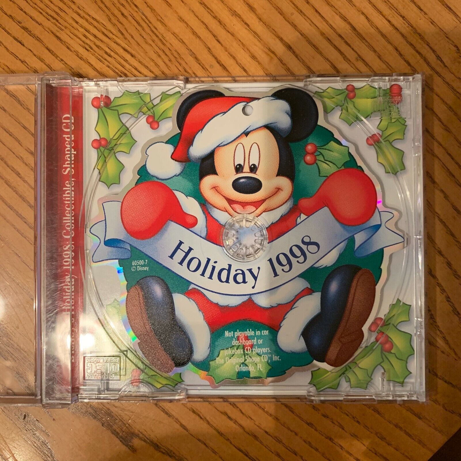  MICKEY MOUSE - DISNEY CHRISTMAS ORNAMENT COLLECTIBLE SHAPED CD - OG 1998