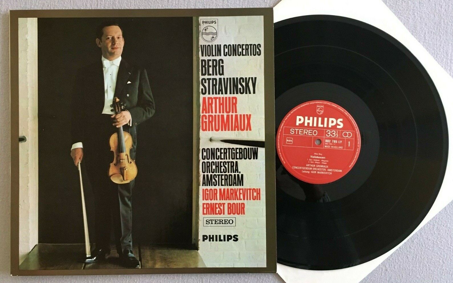 V077 Berg Stravinsky Violin Concertos Grumiaux Markevitch Philips 802 785 LY St
