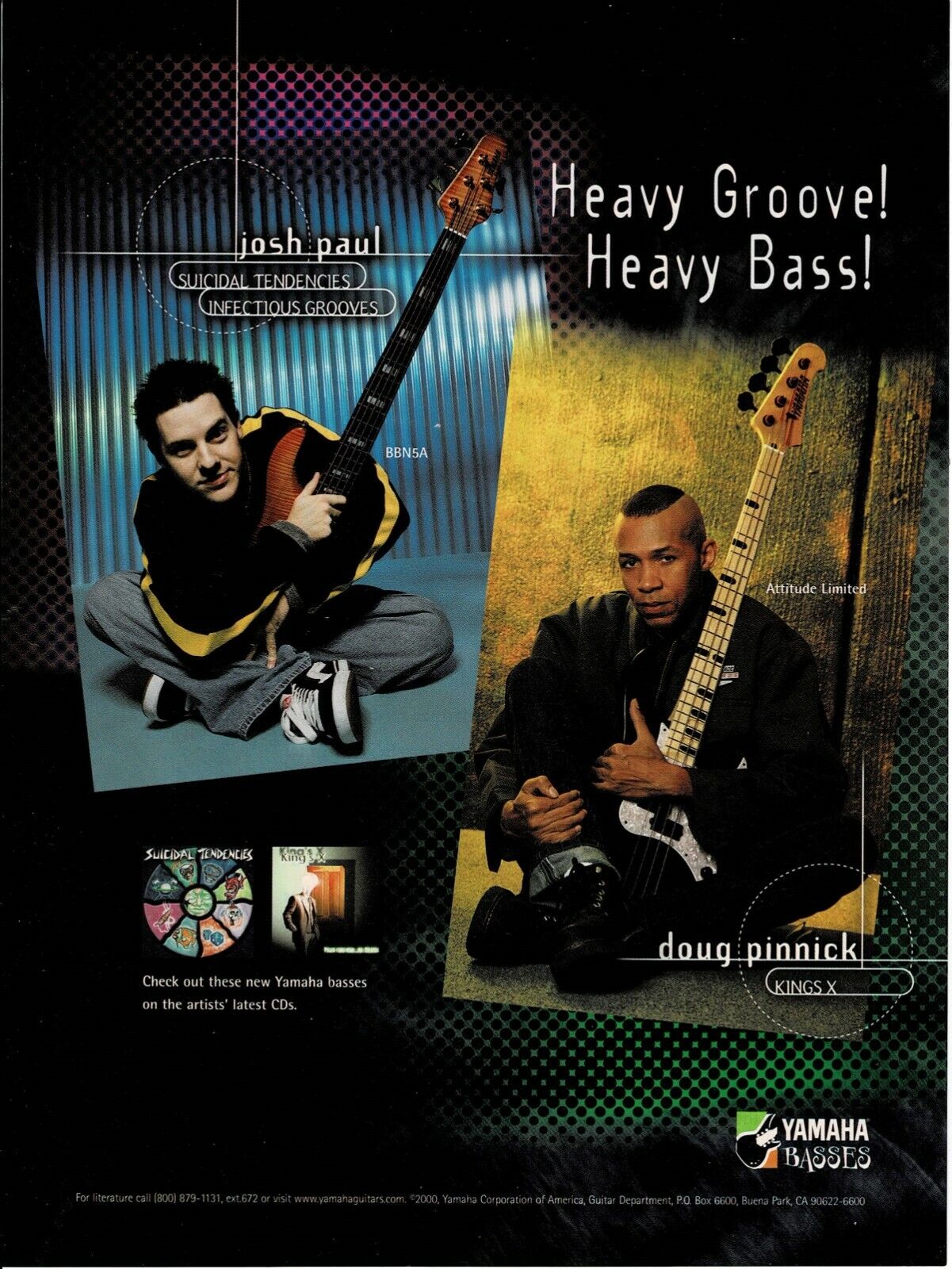 Yamaha Bass Guitars - Josh Paul / Doug Pinnick - 2000 Print Ad