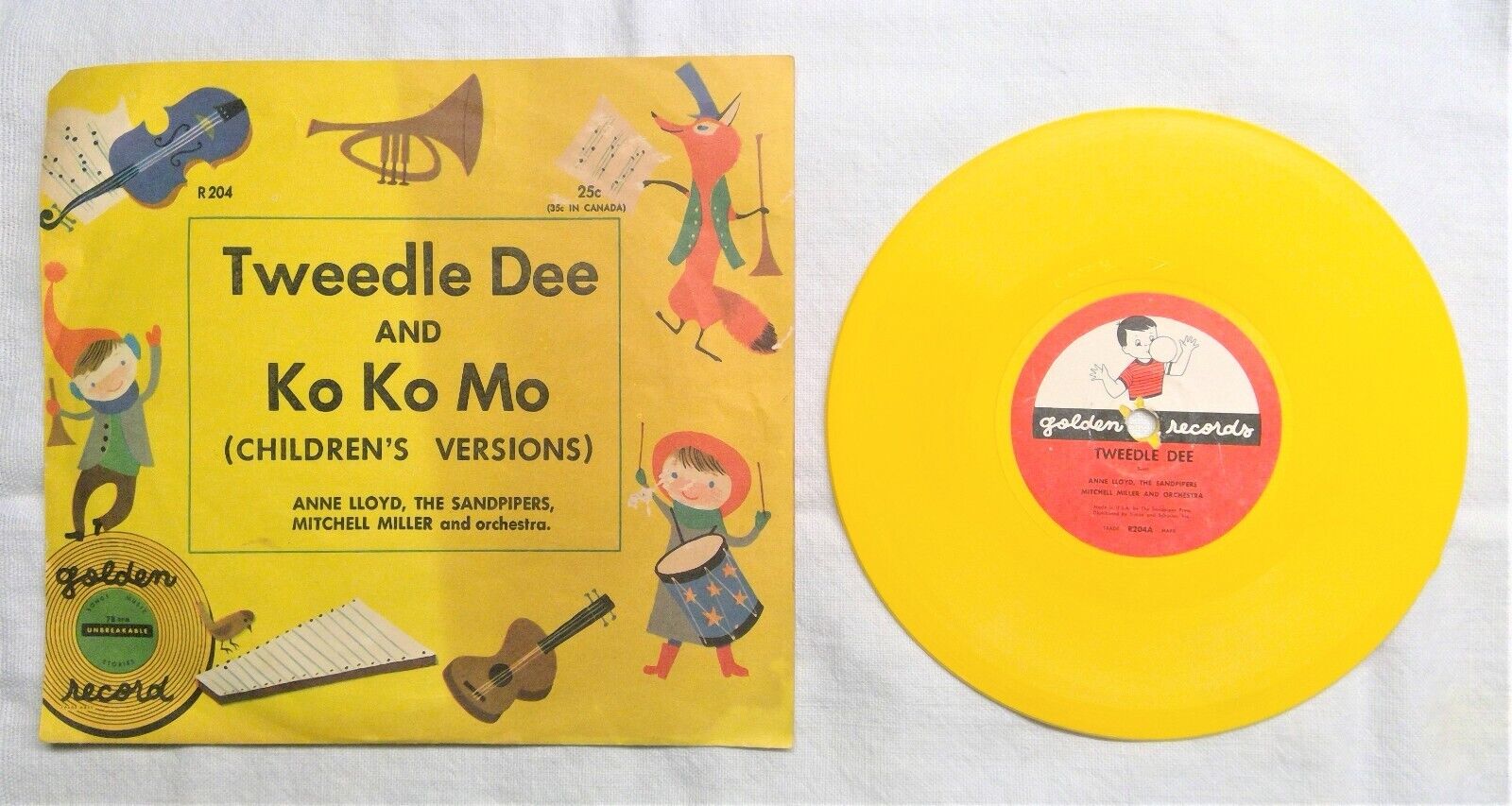 Vintage 1955 Tweedle Dee & KoKoMo Golden Record 45 Vinyl Record R204 6\