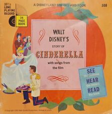Vtg Walt Disney's Story Of Cinderella 24 Page Book & 7