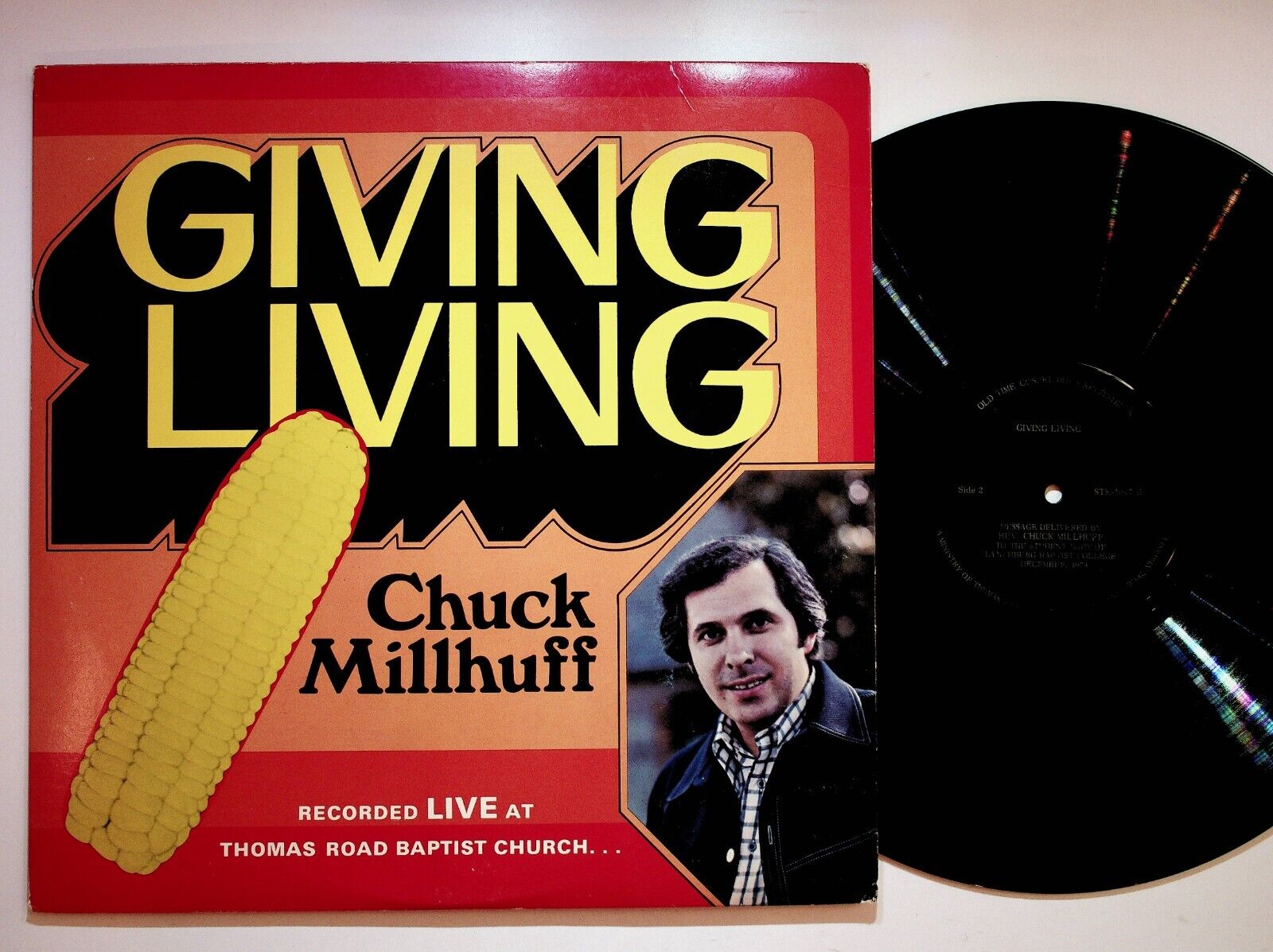 Lynchburg VA Chuck Millhuff Giving Living Christian Sermon Vinyl LP Record VG+