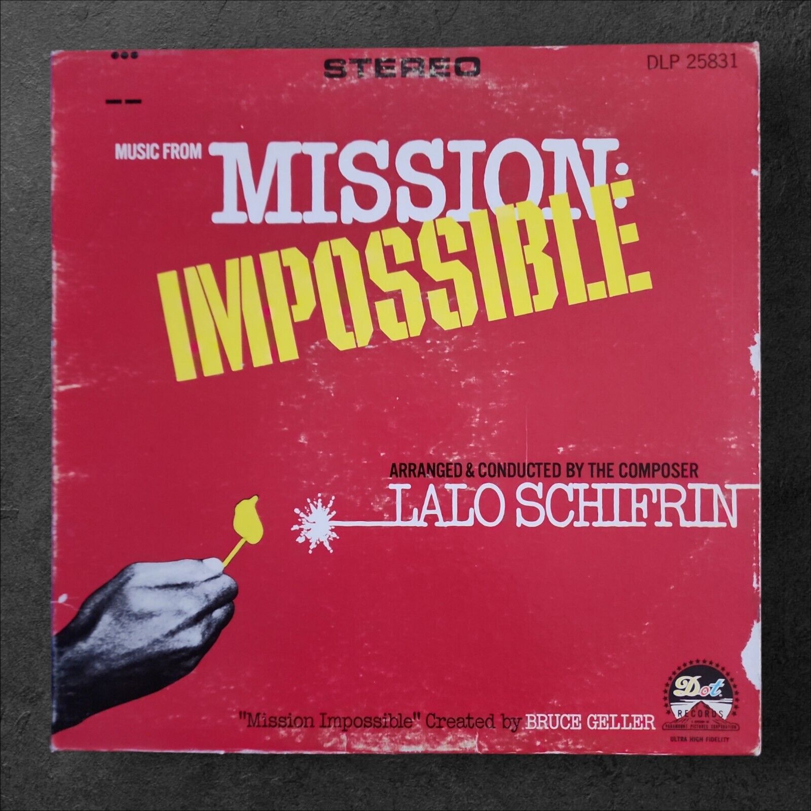 1967 Dot Records Music From Mission Impossible Vinyl LP ~ DLP 25831